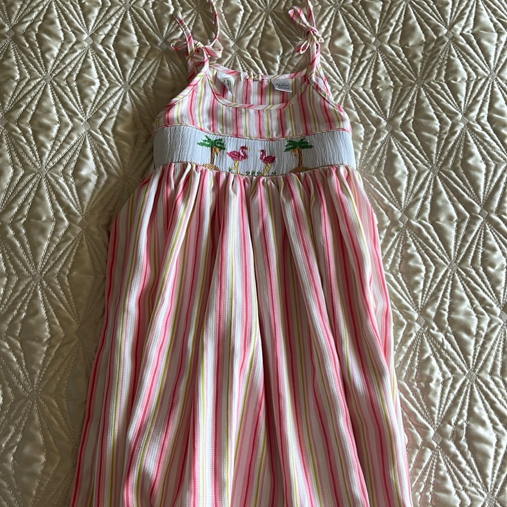 Mother goose long smocked dress for little girls
